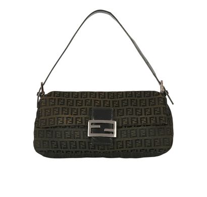 Fendi FF Zucchino Baguette Bag, front view